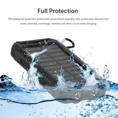 Solar-Powerbank 10.000 mAh wasserdicht mit LED-Lampe – Waterproof Solar Power Bank