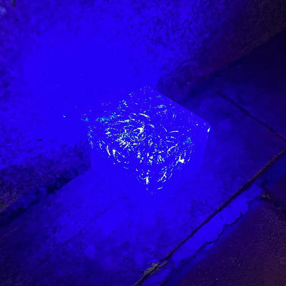 Solar-Gartenleuchten Eiswürfel-Optik (4er-Set, wasserdicht) / Solar Garden Lights – Ice Cube Pathway Lamps (Waterproof Outdoor Set)