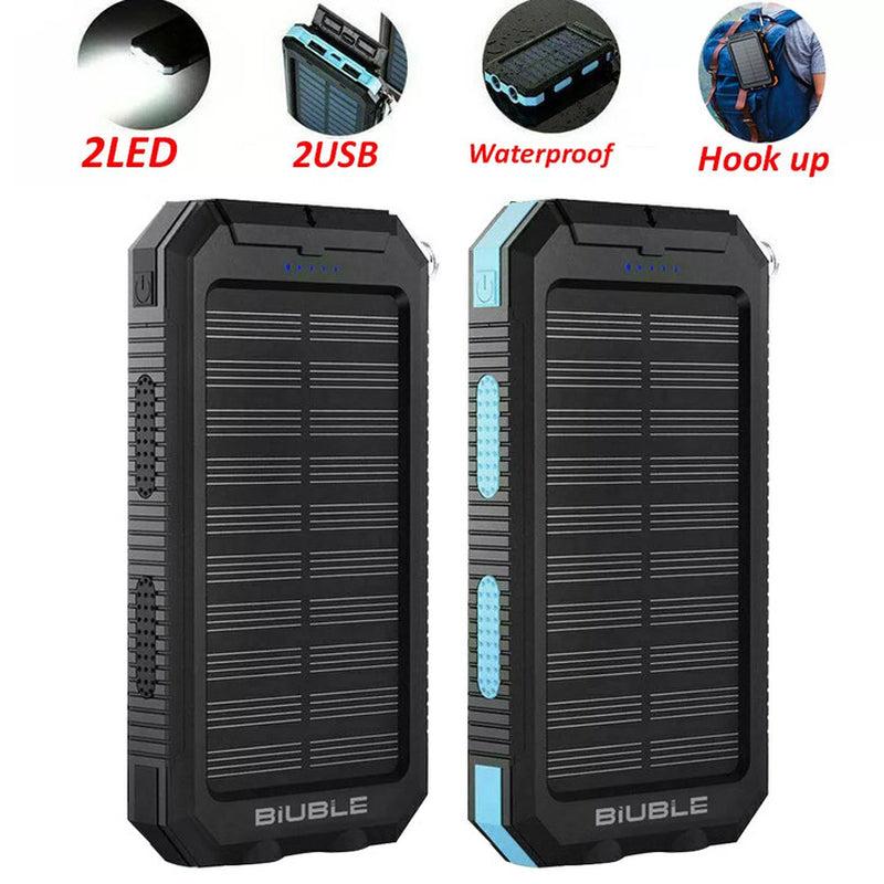 Solar-Powerbank 10.000 mAh wasserdicht mit LED-Lampe – Waterproof Solar Power Bank