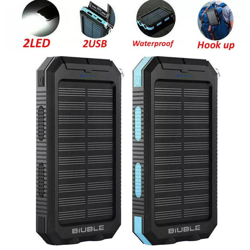 Solar-Powerbank 10.000 mAh wasserdicht mit LED-Lampe – Waterproof Solar Power Bank