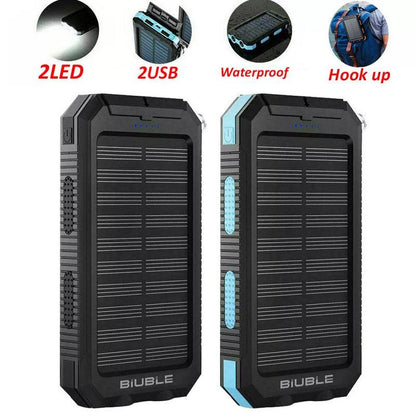 Solar-Powerbank 10.000 mAh wasserdicht mit LED-Lampe – Waterproof Solar Power Bank