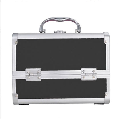 Lockable Makeup Case with Mirror & Brush Holder