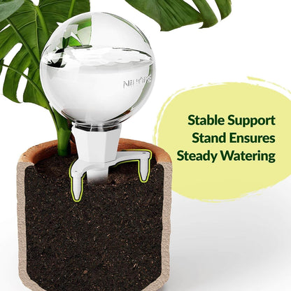 4 Stück Bewässerungskugeln Für Zimmerpflanzen, Selbstbewässerung Wasserspender Pflanzen Mit Tonbasis, Automatische Pflanzen Bewässerung, Plant Self-Watering Globes (Weiß)