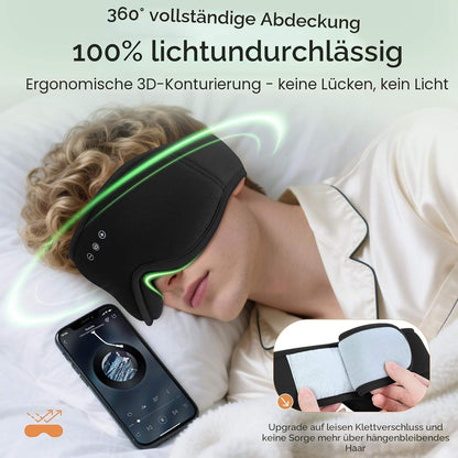 MUSICOZY Bambus-Baumwolle Schlafmaske Mit Kopfhörer, 3D Schlafkopfhörer Bluetooth V5.4 Augenmaske Schlafmaske Für Seitenschläfer, Sleep Mask Waschbar Schlafbrille Mit Mikrofon Für Herren/Frauen