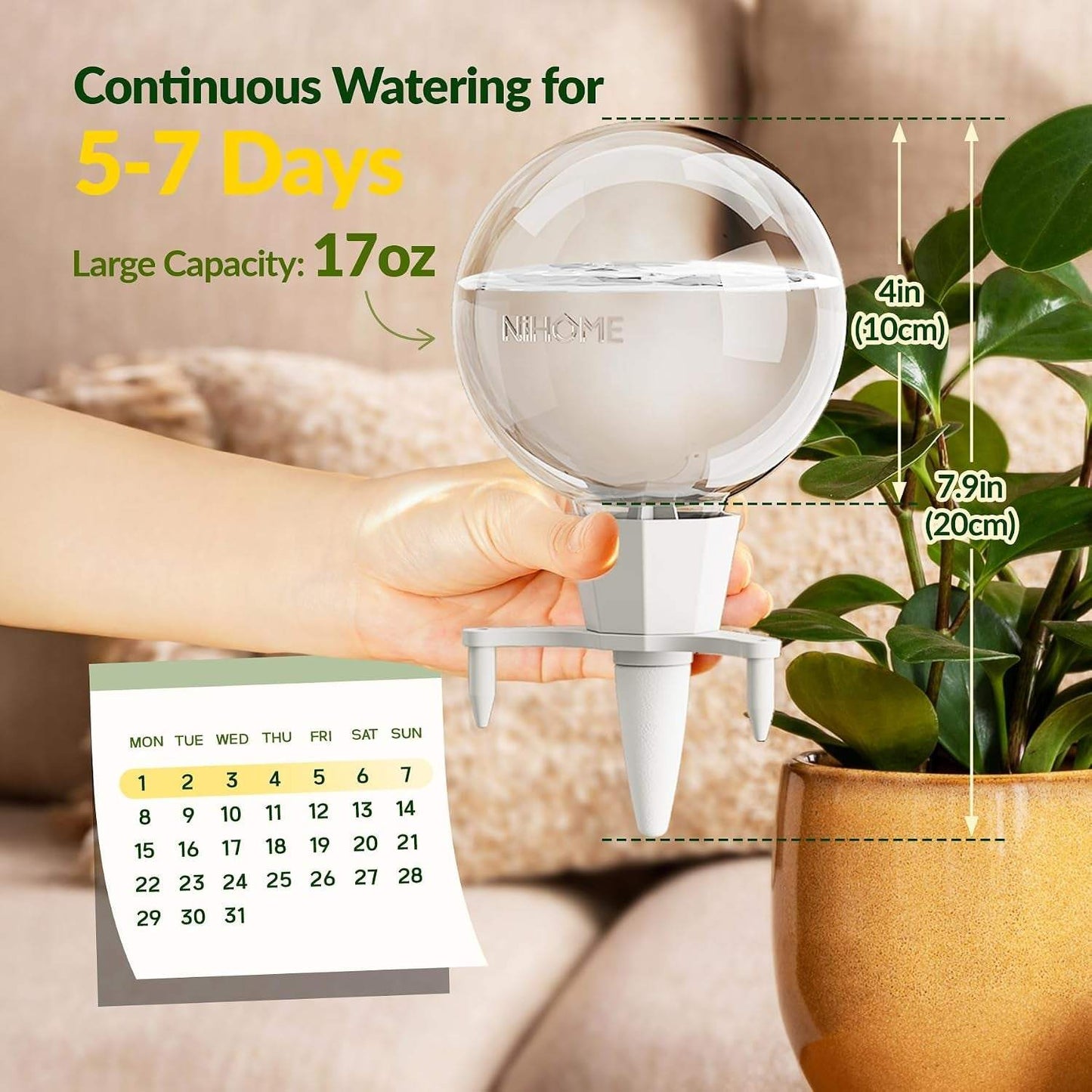 4 Stück Bewässerungskugeln Für Zimmerpflanzen, Selbstbewässerung Wasserspender Pflanzen Mit Tonbasis, Automatische Pflanzen Bewässerung, Plant Self-Watering Globes (Weiß)