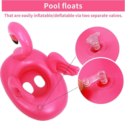 Giant Inflatable Flamingo Pool Float Swimming Ring Pool Toys Swimming Tube Water Toy Raft Lounger Summer Beach Swimming Float for Kids 1-5 Years