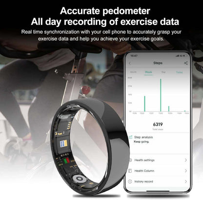 NFC Smart Ring, Health Tracker Ring Mit Multi Sport Modus, Schrittzähler, IP68 Wasserresistenz Für Den Täglichen Gebrauch
