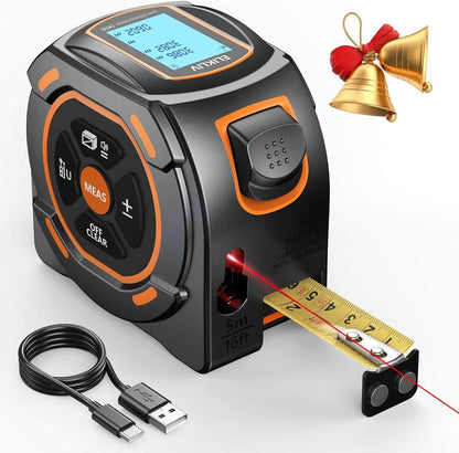 Digitaler Laser-Entfernungsmesser 60 m mit integriertem Maßband und LCD-Display für präzise Messungen
