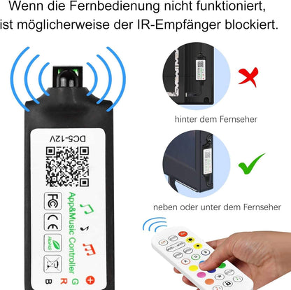 LED TV Hintergrundbeleuchtung, 5M RGB TV Beleuchtung Für 60 Bis 80 Zoll, TV LED Strip, App-Steuerung, USB LED Streifen Für HDTV, PC Bildschirm, Schlafzimmer, Spielzimmer, Raumdekoration