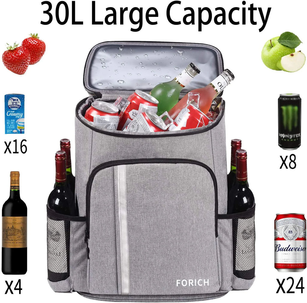 Kühlrucksack auslaufsicher & isoliert (30 Dosen) / Insulated Cooler Backpack – Leakproof Soft Cooler for Beach, Picnic & Camping