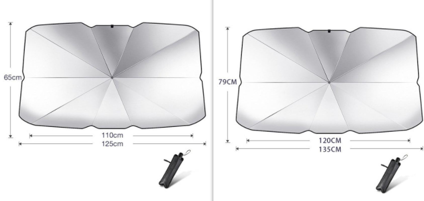 Faltbarer Auto-Sonnenschutz Frontscheibe – Foldable Car Windshield Sun Shade Umbrella