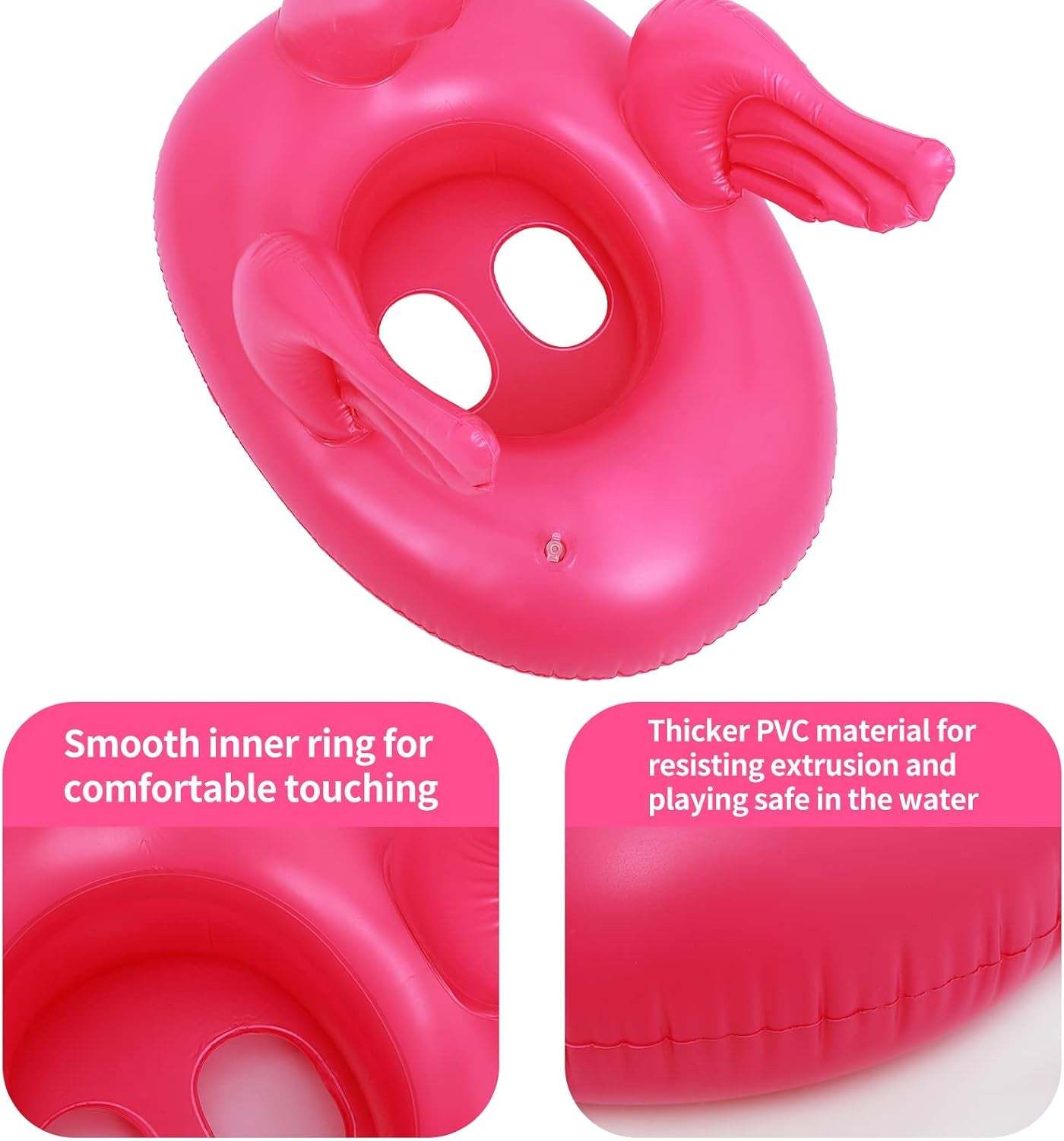 Giant Inflatable Flamingo Pool Float Swimming Ring Pool Toys Swimming Tube Water Toy Raft Lounger Summer Beach Swimming Float for Kids 1-5 Years