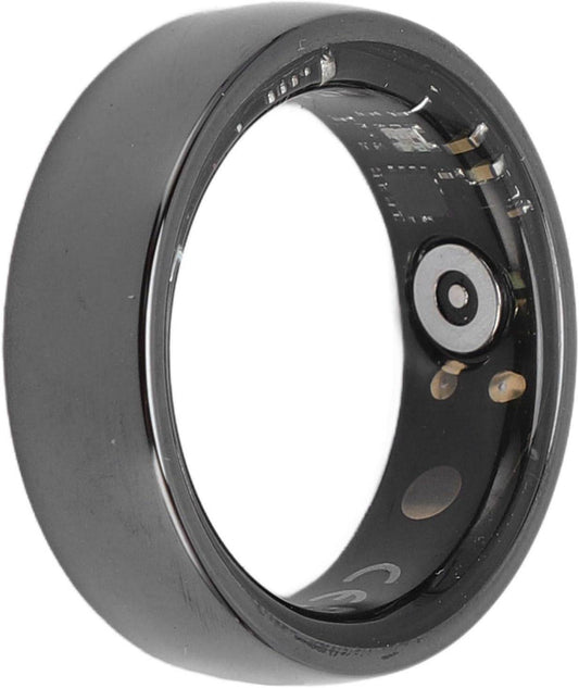 NFC Smart Ring health and fitness tracker in titanium finish with multi-sport modes and waterproof design