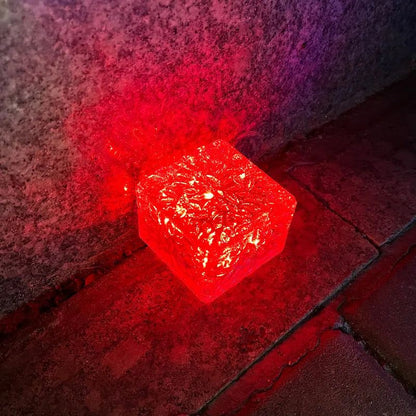 Solar-Gartenleuchten Eiswürfel-Optik (4er-Set, wasserdicht) / Solar Garden Lights – Ice Cube Pathway Lamps (Waterproof Outdoor Set)
