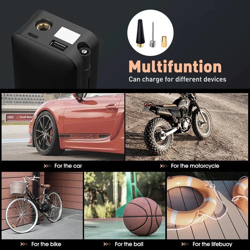 Akku-Luftpumpe & Reifenpumpe mit Digital-Display – Cordless Air Pump & Tire Inflator