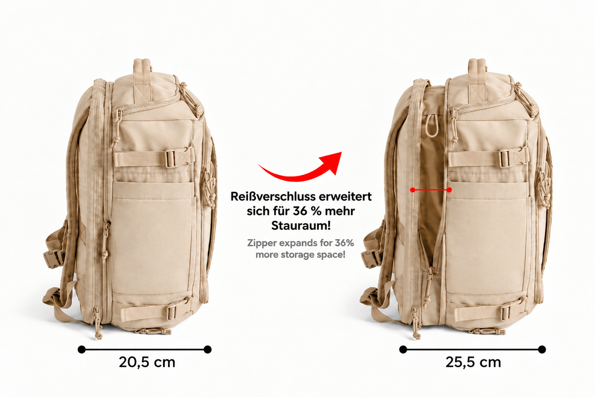 The Travel Bag – Expandable 28–38 L Travel Backpack, detail view 6