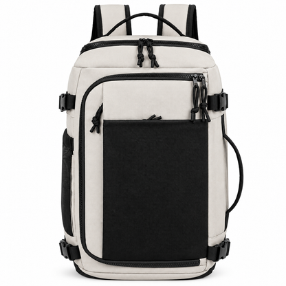 Travel & Business Backpack in Off-White – Multi-Compartment Laptop Backpack